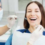 a women is getting dental treatment